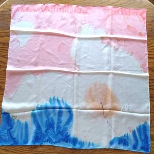 Handpainted Artist Signed Silk Scarf